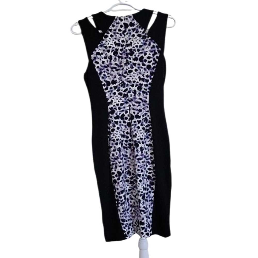 Cach Purple Leopard Print Panel Bodycon Dress Siz… - image 6